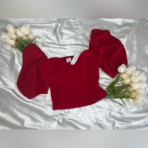 Red sweetheart blouse new with tags